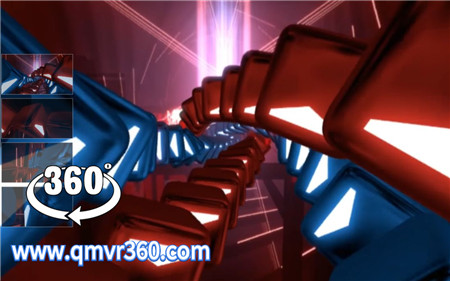 360°全景VR视频：节奏光剑游戏快速畅玩VR 你能连上几个？_超清 4K 1025-10