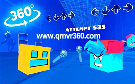 360°全景VR视频：FNF VS 几何冲刺冒险VR儿童卡通动画VR全景 超清4K 1219-05