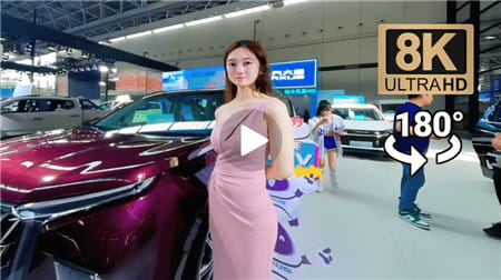 180°全景VR视频：车模走秀 VR车展模特 上汽大通车展会 全景 超清6K 1123-02