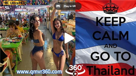 360°全景VR视频：泰国普吉岛卡塔海滩夜市旅行VR行走在卡塔夜市逛街风景 超清6K 0120-60